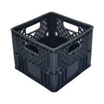 뉴플라스틱 플라스틱 우유상자 밀크박스 감성 캠핑 운반 수납 바구니, 우유_블랙(택배착불)