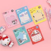 산리오 점착 메모지 vol2 키티 시나모롤 마이멜로디 시험공부 꾸미기 귀여운 필기 캐릭터, 헬로키티