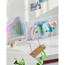 로즈소녀하우스 홀로그램 비정형 아크릴 인테리어 벽거울, 플라워 거울
