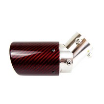 가변배기 자동차 머플러 튜닝car universal no logo angle 조절 가능한 탄소 섬유 배기 팁 curly edge red 탄소 섬유 팁 for toyota, 콘센트 89mm를 입력