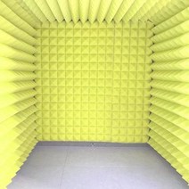 방음부스 1인용 이동 조립 소음차단 가정용, 12mm보드 외부그린/내부고밀도옐로우+독취등