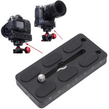 iShoot 80mm 금속 그립이있는 대형 카메라 바디 용 퀵 릴리스 플레이트 니콘 Nikon D1 D2 D3 D4 D5 D6 시리즈 캐논 Canon EOS 1D 1Ds 1DX 시리즈와 호환 가능 Arca-Swiss Fit 삼각 볼 헤드 클램프 지원