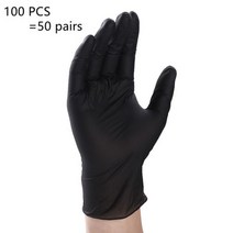 가사 가정 청소 자동차 수리 문신 세차를 위한 일회용 검은색 내화학성 니트릴 장갑, S, Black  100pcs