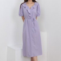REVE 샤랄라 프릴 카라 원피스 (연보라)