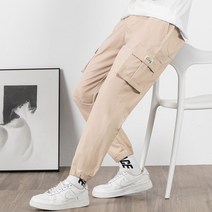 남자 카고 조거 팬츠 편한 작업복 고무줄 조커 바지 아이스 회색 팬츠 남자 코디 빅사이즈 조커 스트링