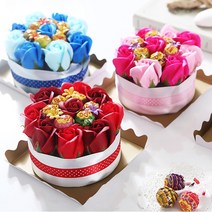 빼빼로데이 선물상자 포장지 스마일꽃 만들기 재료 인형 키트 어린이집 과자 세트 쿠션 꽃다발 31, 츄파춥스미니케익 레드