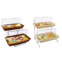 카페 쿠키진열대 베이커리 빵 디저트 쇼케이스 보관함, 상세 페이지 참고, 베이지 2단 53x33x5