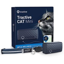 Tractive 미니 GPS 고양이 추적기(2.9kg(6파운드) 이상) - 방수 GPS 위치 및 스마트 활동 트래커 무제한 범위 (미드나잇 블루)
