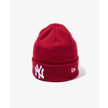 [국내 매장판] 뉴에라 MLB 리그 베이직 커프 뉴욕 양키스 비니 스칼렛 KNIT LEAGUE BASIC CUFF NEYYAN SCA 523969