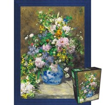 퍼즐피플 학산 명화 풍경 직소퍼즐 1014피스, 퍼즐유액 포함, 봄 꽃다발 1000피스 액자포함(우드블루), 1014p