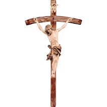 Ferrari & Arrighetti Crucifixus 십자가 삼중 스테인드 목재로 제작 십자가: 83 x 170 cm 그리스도: 80 cm - Demetz Deur