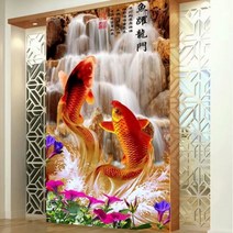 풍수 그림 붉은 잉어 돈들어는 인테리어 보석 십자수 재료 만들기, 45x65