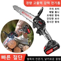휴대용 전기톱 경량 고출력 강력 전기톱 충전체인톱 다용도톱 내구성/조경량/편리함, 2+2 금속판