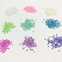 와컴 크런치 슬라임 재료 비즈 공예 펄씨드비즈 3mm 10종 (15ml), 밝은보라
