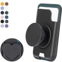 ISEE아이시 2배 자력 그립톡 맥세이프 가죽카드 지갑 교통카드, 블랙+그린(원형+하트), 1세트