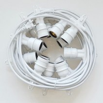 국내제작 20m20소켓(화이트) E26 LED 8w전구 20개 전등선 오징어등 루프탑 펜션 카페 야외 조명, 8w전구색(노란빛)