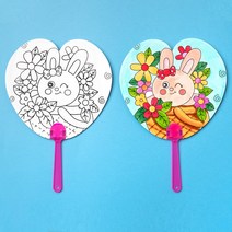 민화샵 종이 무지 캐릭터 부채 플라스틱 만들기 꾸미기, 토끼 SDOPP0131