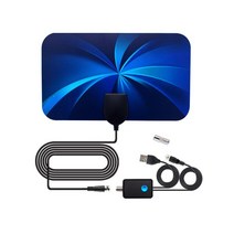 제이즈 Hengshanlao 실내 디지털 TV 안테나 4K 1080P HDTV DVB-T2 500 마일 이득 HD VHF UHF 증폭기 수신기, [02] Black, 02 Black