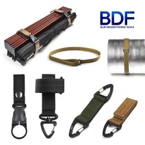 청룡조구 캠핑 스트랩 7종 벨크로 압축벨트 찍찍이, 01.이중잠금 버클 스트랩, 브라운카키