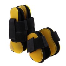 STK 2 쌍 말 다리 부츠 앞 뒷다리 힘줄 승마를 보호, 노랑