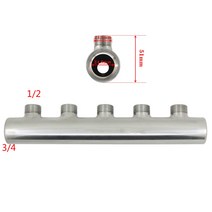 보일러분배기 밸브 난방 교체 온수 바닥 난방 시스템을 위한 3/4*1/2 스테인레스 스틸 물 분배 매니 폴드 (, 07 8 port