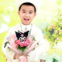 1+1 로맨틱앤 킨더조이 인형꽃다발 산리오 쿠로미 시나모롤 폼폼푸린 비누꽃 장미 꽃다발, 쿠로미 원더핑크, 쿠로미 원더핑크