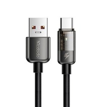 맥도도 아이스 프로 자동전류차단 USB-A to C타입 고속충전 케이블, 블랙, 1.2M
