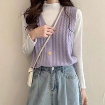메이리앤 캔디 컬러 v넥 베스트 니트 조끼