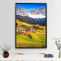 HAENGBUK 알프스 설산 보석십자수 스위스 마을 초원 풍경 비즈 공예 DIY 키트, 하나, 100X150cm