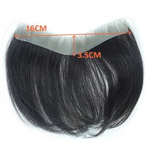 부분가발 Toupee 남자 프런트 Hairine V 스타일 인간의 머리가 발 100 레미 헤어 피스 시스템 모세관 보철, 100%_3.5cm x 16cm, toupee and tape