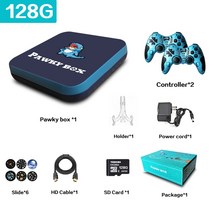 옛날오락기 비디오게임 고전 가정용 게임기 Pawky Box 게임 콘솔 PS1/DC/SMS/나오미 50000 + 슈퍼 WiFi 미, 02 AU, 02 Dark Blue 128G