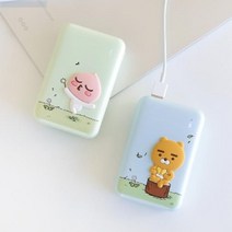 카카오프렌즈 대용량 고속 충전 보조 배터리 1개 10000mAh 아카데미 신학기 입학 준비물 선물, 데일리어피치