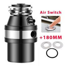 분쇄기 음식물 쓰레기 처리기 싱크대 주방 처리 370W 스테인레스 스틸 재료 음식 잔류 물, Air Adapter+EU