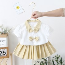 ALMXH 새로운 여름 아기 옷 한 벌 아이들 여아 유행면 셔츠 짧은 치마 2 개/대 유아 우연한 의류 아이 운동복