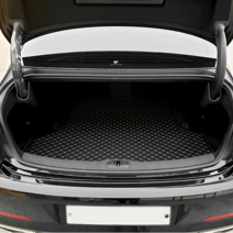 [제네시스 올뉴 G80] 카이만 퀄팅 레더 트렁크 매트, 블랙, 컨텐츠 참조, 현대