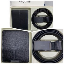 에스콰이아 에스콰이아 남성 소가죽 지갑 자동벨트 선물세트127S