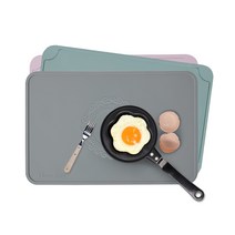 [엘린까사]국내산 실리콘 테이블 매트 1+1 식탁 미끄럼방지 방수매트, 인디핑크, 코너버블, 2+2세트