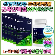 류신 단백질 보충제 식약처인증 노인 분말 추천 50대 60대 근육유지 BCAA WPC 해썹 아미노산 근육 뉴신 단백질 분말 여자 완두단백 류신단백질 식물성단백 동물성단백 보충제, 1pack, 6박스 * 8개월분