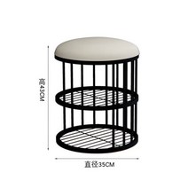 쇼파 스툴 1인 소파 패브릭 가죽 ottoman light 럭셔리 변경 신발 의자 라운드 with metal shoe rack 구두 주최자 shoe-shelf furniture, 블랙-1