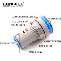 정밀계측기 22MM 라운드 AC50-500V 0-99Hz 디지털 디스플레이 주파수 미터 신호 램프 표시 등 파일럿 hertz, 01 Round Small_01 Red