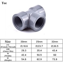 물주기 화분 급수1pc 1/2 "3/4" 스레드 PVC 파이프 커넥터 정원 관수 피팅 시스템 물 튜브 공동, 03 Tee_03 1 Inch, 03 Tee_03 1 Inch