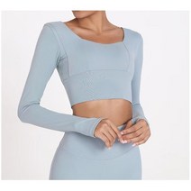 컴포트 롱슬리브 요가복상의 긴팔필라테스복 운동복 슬림넥라인 긴팔브라탑