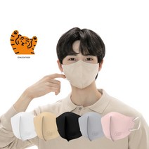 숨그림 50매 대형 중형 소형 무직타이거 KF94 새부리형 2D 마스크, 핑크_소형_50매