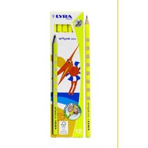 유신통상 LYRA GROOVE 연필 교정연필 형광색 리라그루브 연필세트 HB 12개입 48개입, 엘로우