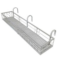 모칸도 베란다 화분걸이 난간 화분걸이대 (일반 직각형 100x20cm) 난간용 고리 3개, 화이트