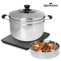 퀸센스 스텐 인덕션겸용 찜기 찜냄비 스팀쿠커 7종(택1), 퀸센스 스팀쿠커 24cm
