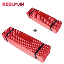 KOOLMAN(쿨맨) 백패킹 발포매트 1인용 2개, 발포매트 - 레드 2개 + 수납파우치 2개