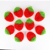 보포 아크릴 주방 설거지용 수세미 10P 10개입, 딸기