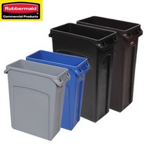 러버메이드 벤티드 슬림짐 쓰레기통 휴지통, 노랑87L