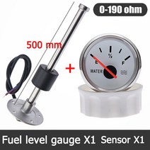 자동차 전방 감지 센서 수위 가 있는 52mm 게이지 빨간색 백라이트 100 500mm 0 190 옴 측정기 597EA 3, 18 WS 500MM